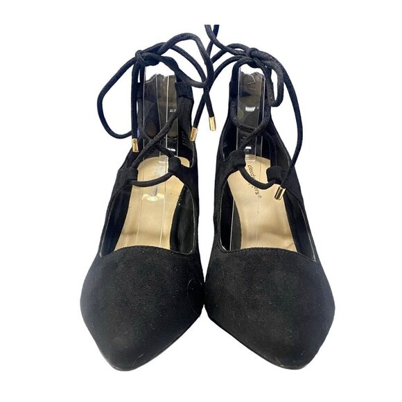 CLOUD WALKERS by Avenue Women Heels Size 10w Black Vesey Tie 3.5" Career Office - Picture 2 of 15